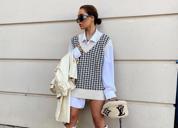 The oversized knit vest is all over our Instagram feeds