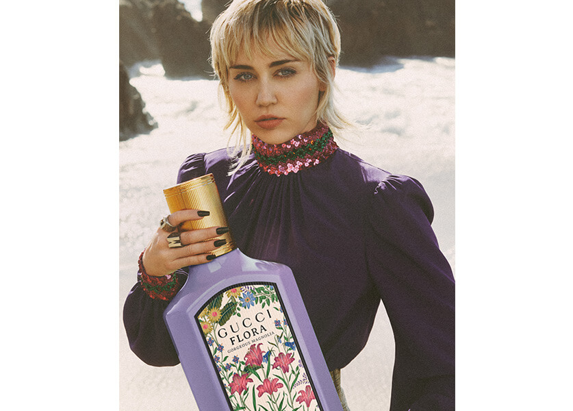 Miley Cyrus Unveils New Gucci Flora Gorgeous Magnolia Eau de Parfum