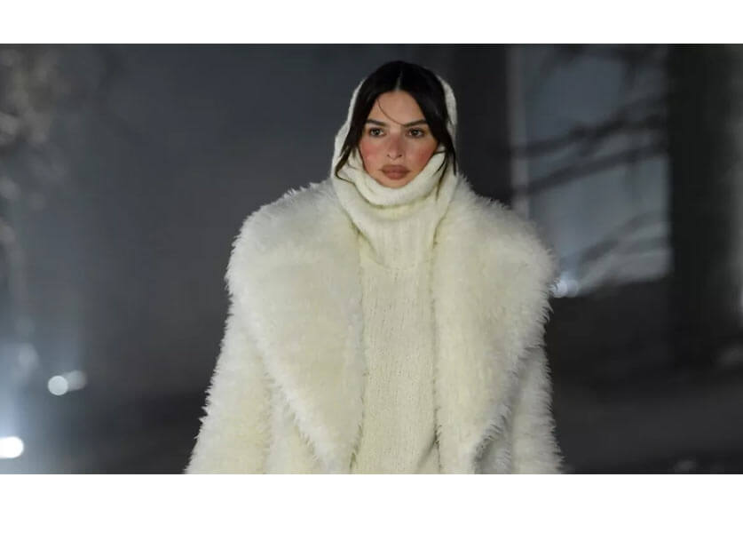 Emily Ratajkowski Stuns in Yeti-Inspired Outfit for Moncler