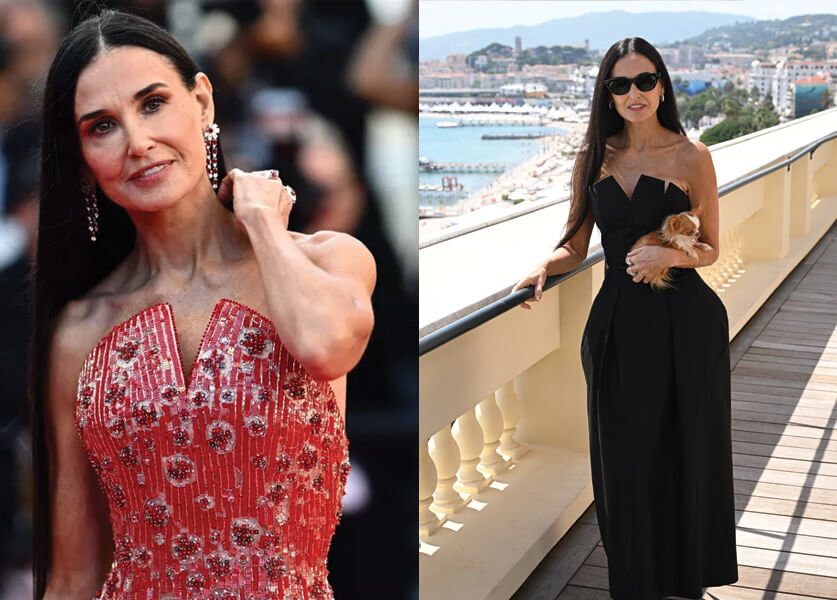 ديمي مور تصل إلى مهرجان Cannes بشعرها الطويل جداً