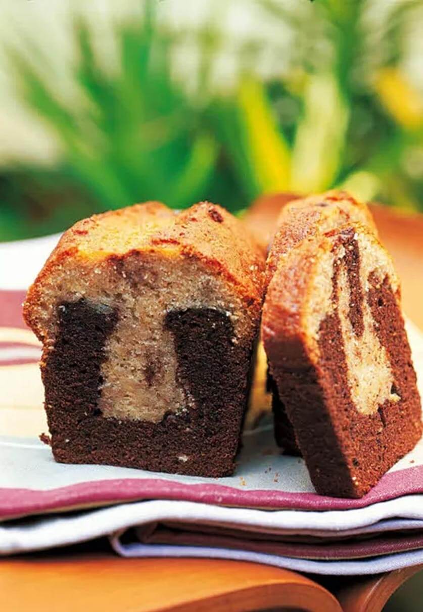 طريقة عمل ماربل الموز والشوكولاتة