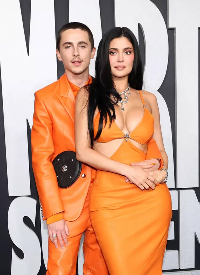 Kylie Jenner and Timothée Chalamet in Matching Orange Amid Breakup Rumors