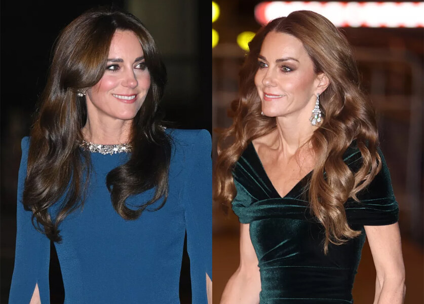 على طريقة كايت ميدلتون تألقى بشعر متموج بتدرجات البني والأشقر