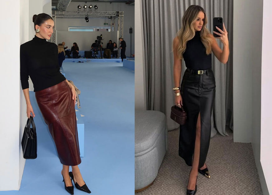 The Long Leather Skirt Is Back and Here’s How to Wear It